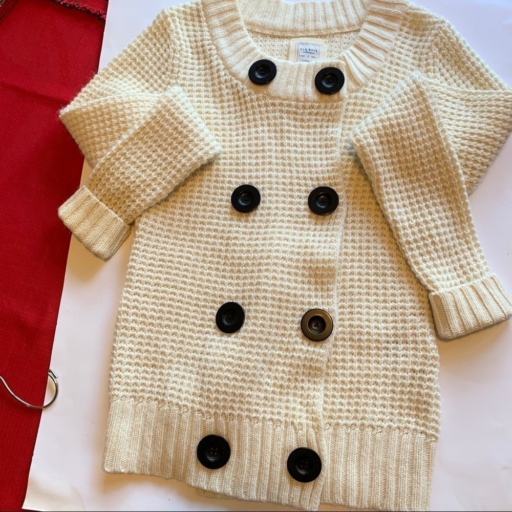OLD NAVY Funky soft wool alpaca round neck cable knit fitted cardigan sweater